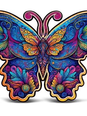 Crafthub Vibrant Wooden Butterfly Decorative 75 Piece Puzzle